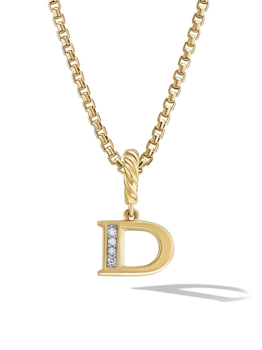 David Yurman 18K Gold Amulets Diamond Pave Initial Pendant Product Image