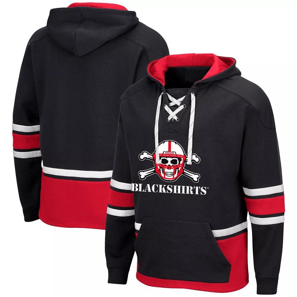 Men's Colosseum Black Nebraska Huskers Lace Up 3.0 Pullover Hoodie, Size: Large Product Image