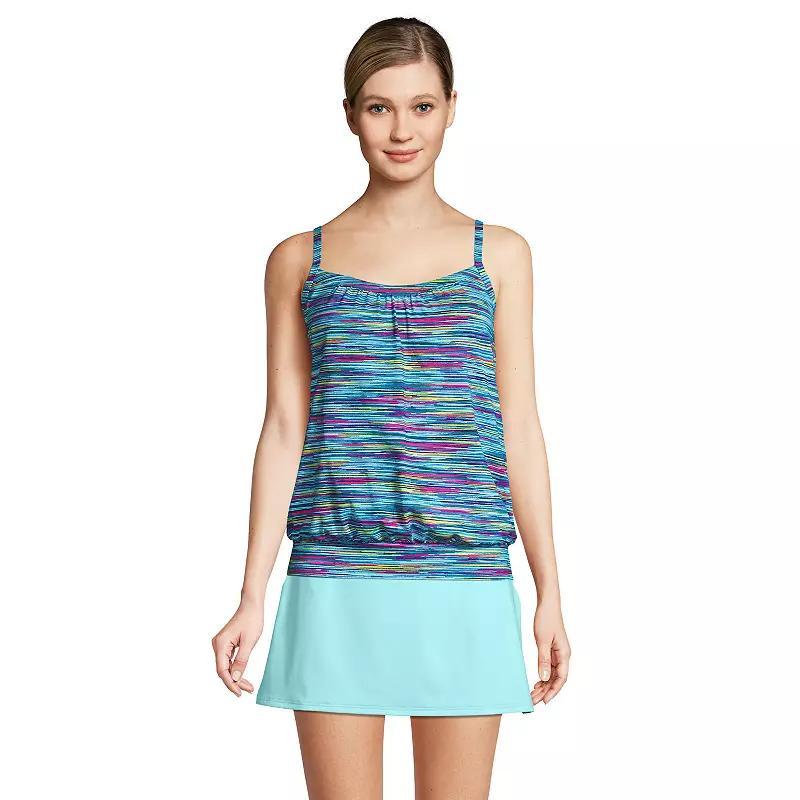 Women's Lands' End UPF 50 Blouson Tankini Swimsuit Top, Size: 6, Black Product Image