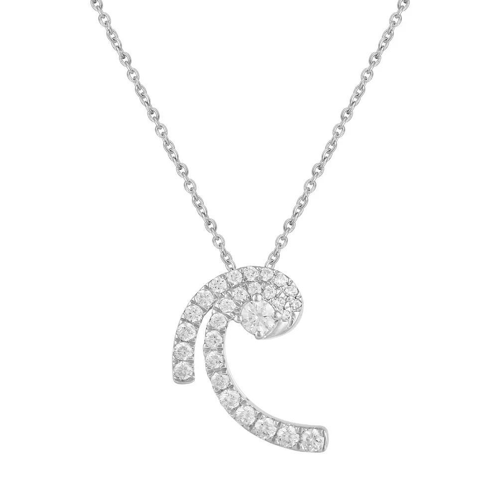 Royal Aura Sterling Silver 3/8 Carat T.W. Diamond Spiral Necklace, Women's, Size: 18" Product Image