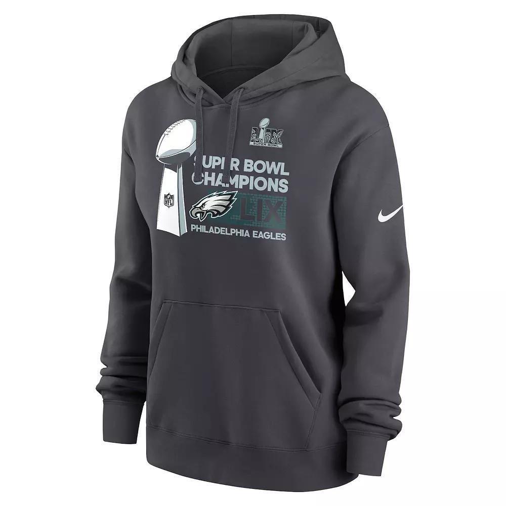 Women's Nike Philadelphia Eagles Super Bowl LIX Champions Locker Room Trophy Collection Fleece Hoodie, Size: Small, Grey Product Image