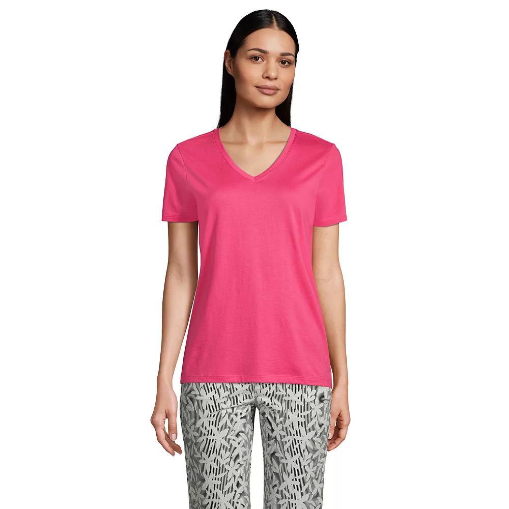 Womens Lands End Relaxed-Fit Supima Cotton V-Neck Tee Product Image