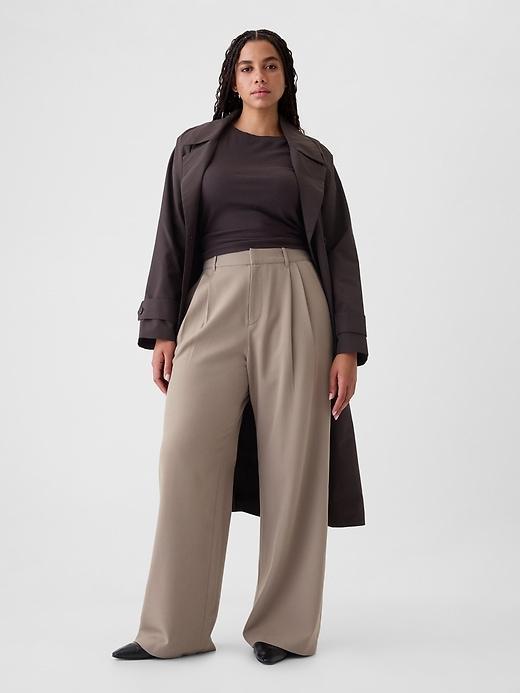 365 High Rise Brushed Twill Pleated Trousers Product Image