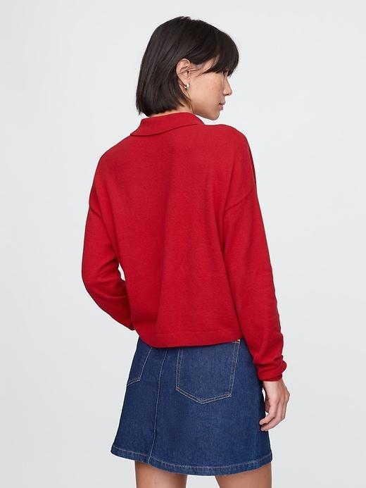 CashSoft Relaxed Polo Sweater Product Image