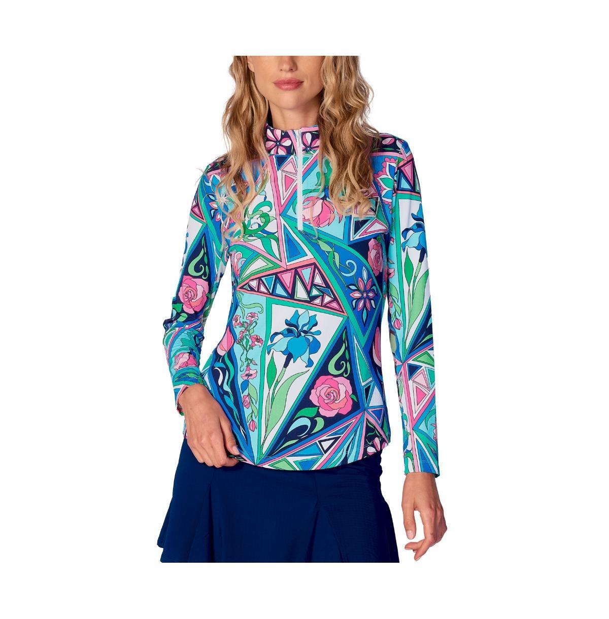 G Lifestyle Clothing Womens Long Sleeve Miock Neck Top Black Large Product Image