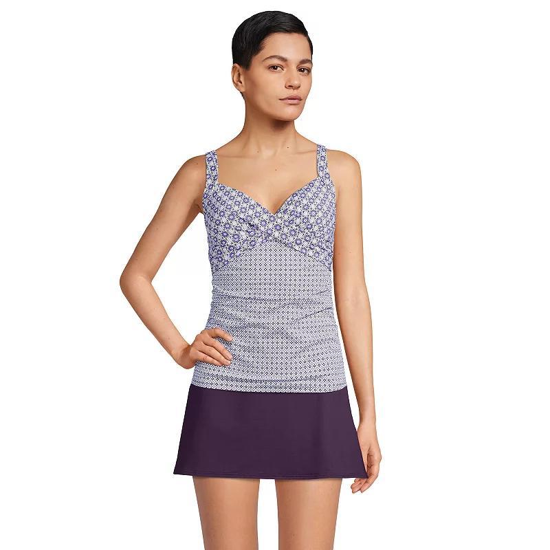 Women's Lands' End Surplice Underwire Tankini Swimsuit Top, Size: 12 LONG, Deep  Blue Rosella Product Image
