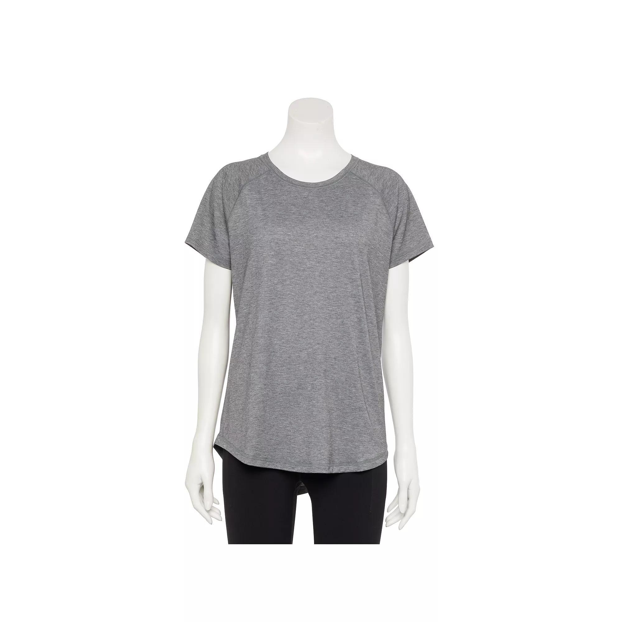 Petite Tek Gear® Core Raglan Tee, Women's, Size: XXL Petite, Smokey Grey Product Image