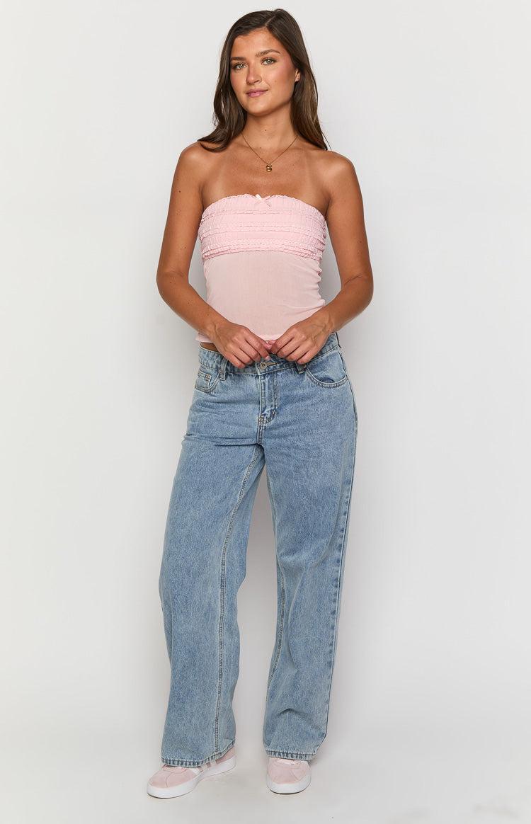Aubrielle Pink Ruffle Top Girls Product Image