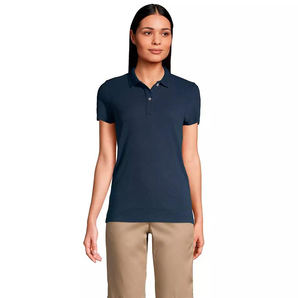 Women's Lands' End School Uniform Feminine Fit Short Sleeve Mesh Polo Shirt, Size: Small, Classic Blue Product Image