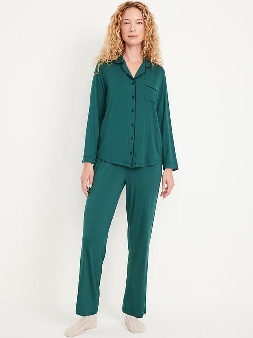 Knit Jersey Pajama Pant Set Product Image