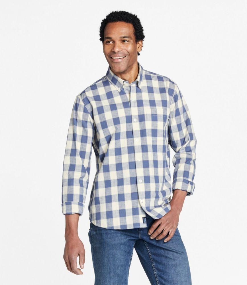 
                            Men's Comfort Stretch® Chambray Shirt, Traditional Untucked Fit, Long-Sleeve, Print
                         Product Image