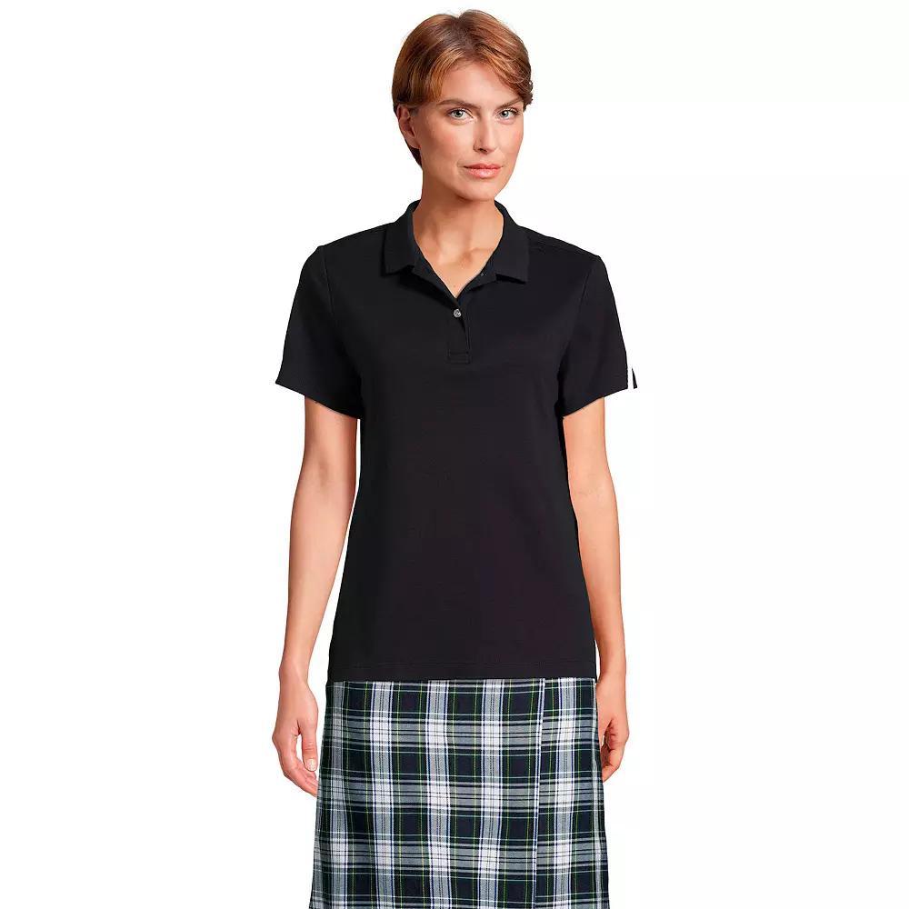 Womens Lands End School Uniform Short Sleeve Interlock Polo Shirt Product Image