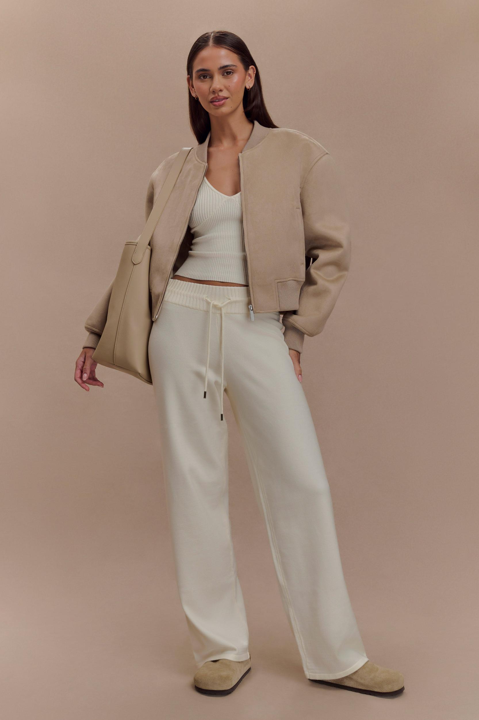 Rudy Suede Bomber Jacket - Sand Product Image