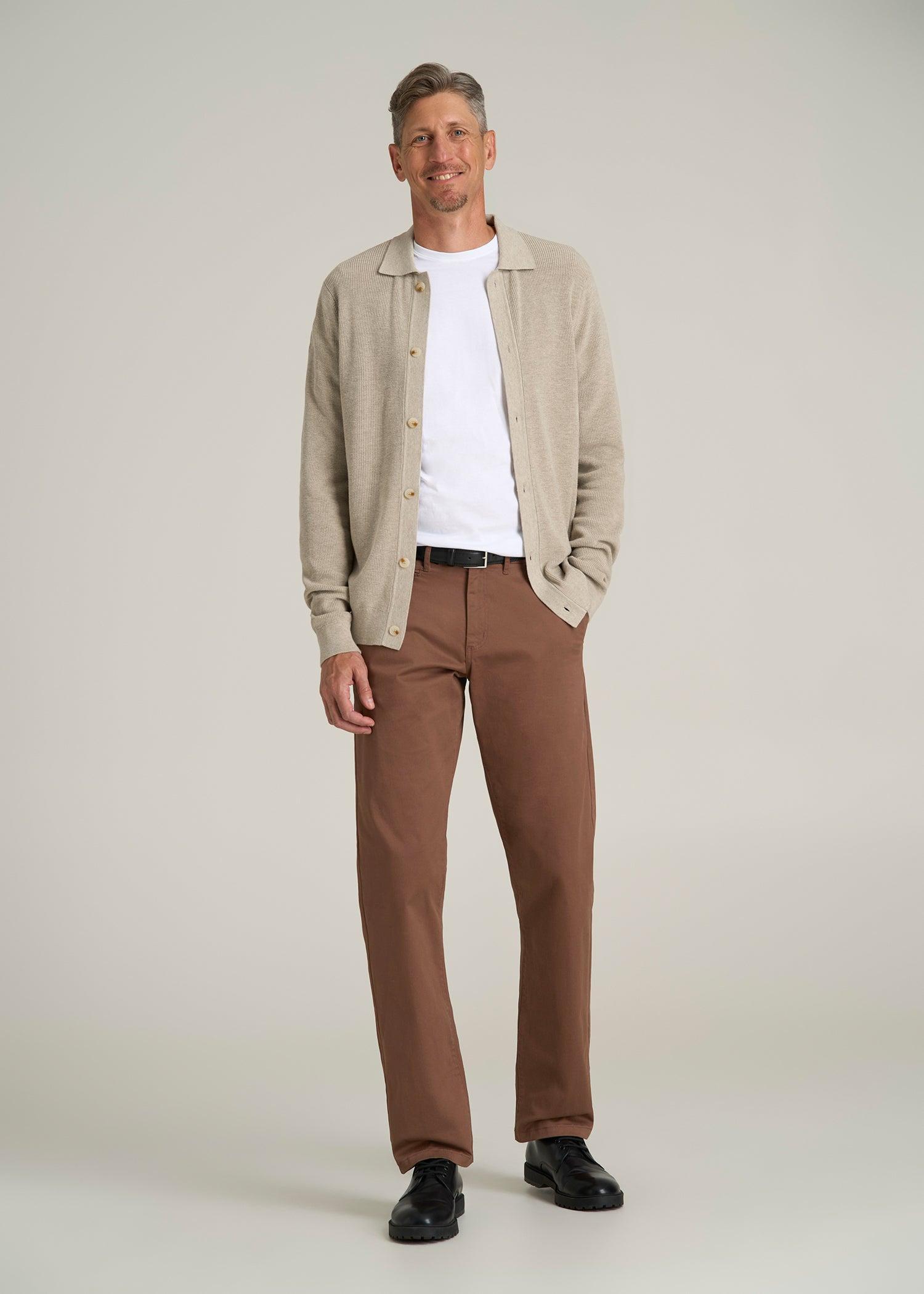J1 STRAIGHT Leg Chinos in Otter Brown - Pants for Tall Men Product Image