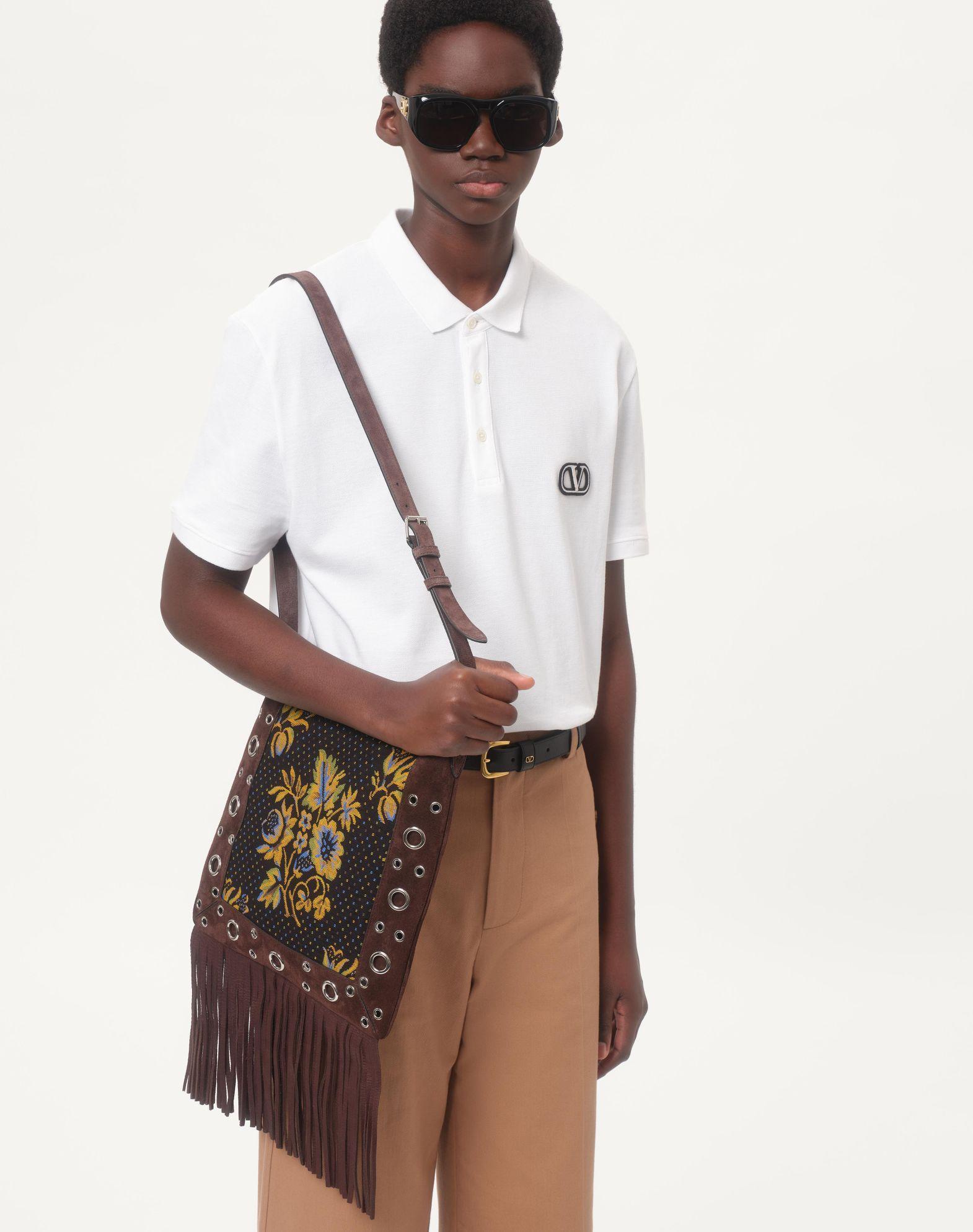 Cotton Piqué Polo Shirt With Vlogo Signature Patch Product Image