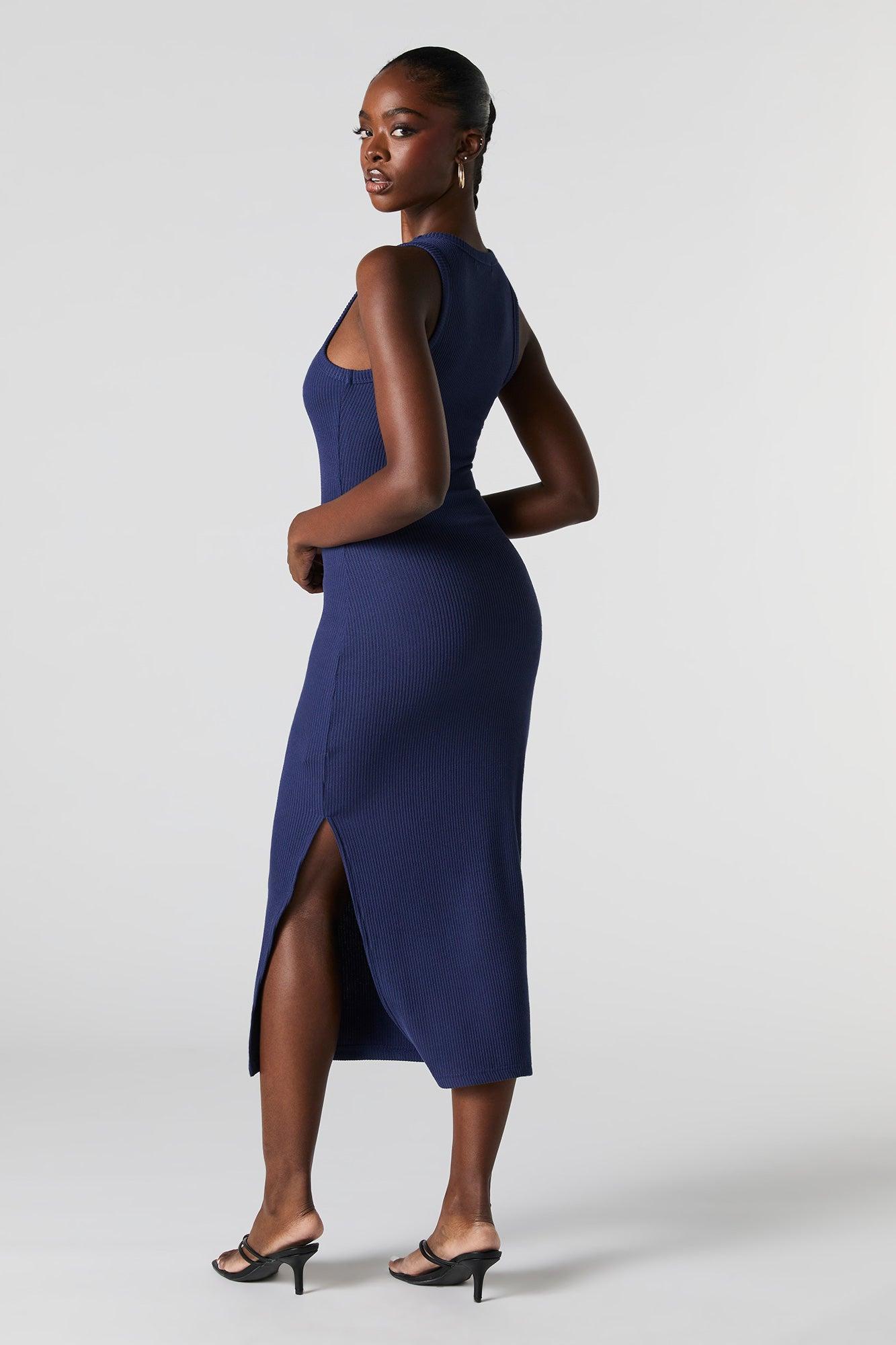 Ribbed Sleeveless Midi Dress Female Product Image