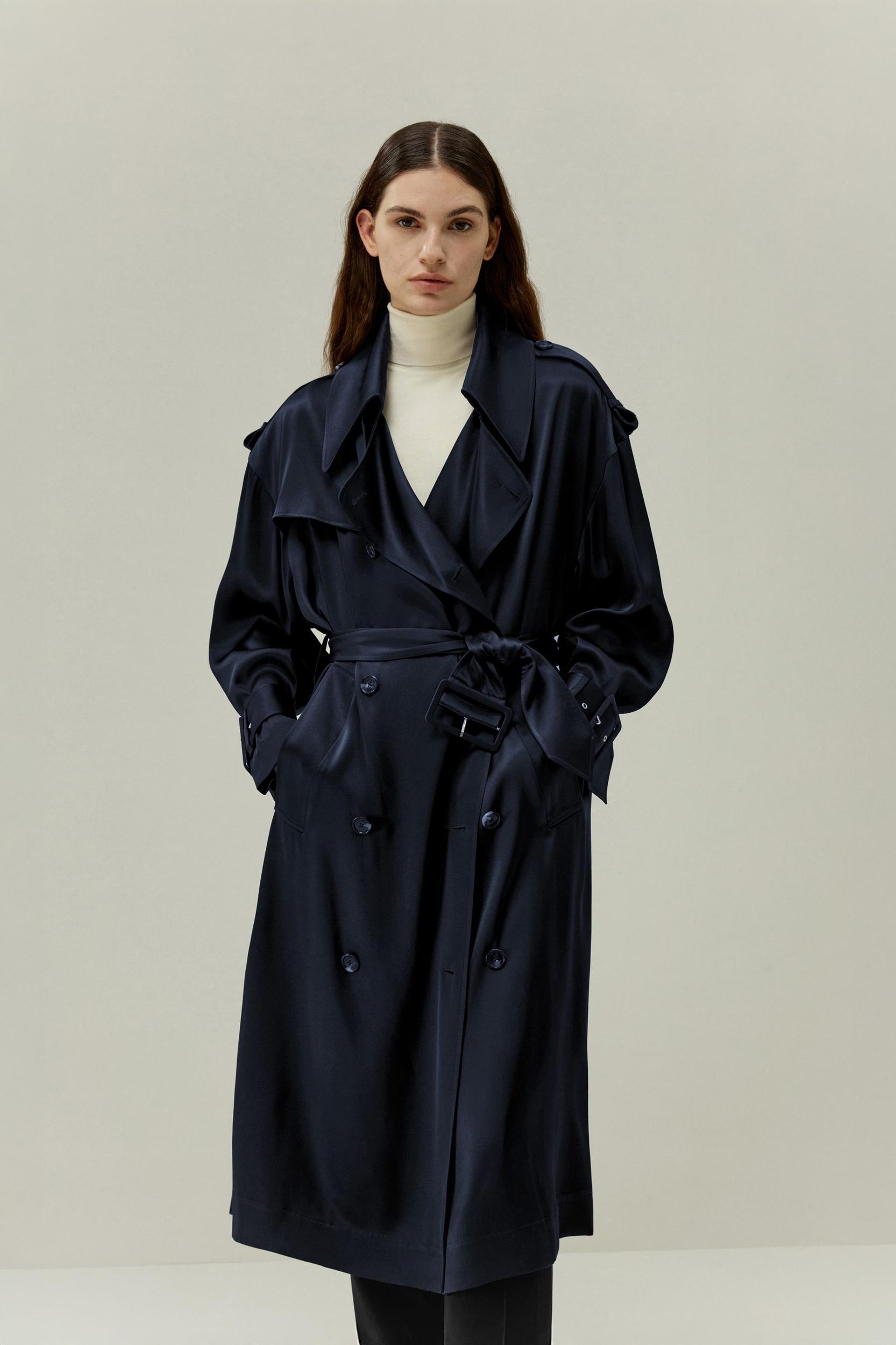 Oversized Silk Trenchcoat Product Image