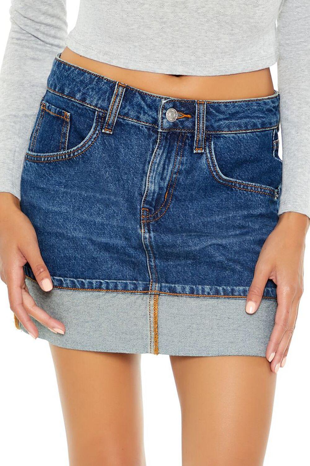Foldover Denim Mini Skirt | Forever 21 Product Image