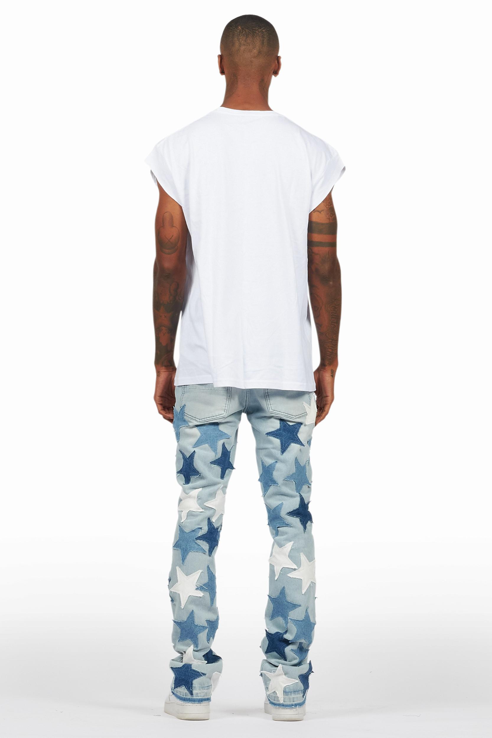 Balius White Graphic Muscle T-Shirt Male Product Image