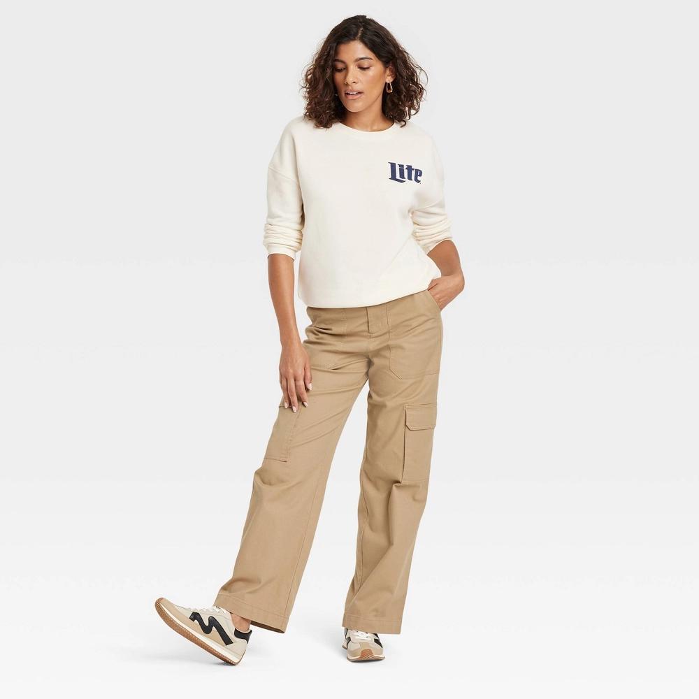 Womens Miller Lite Cozy Graphic Sweatshirt - Ivory Product Image