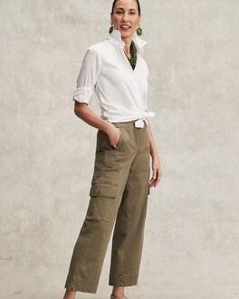 Cargo Straight Leg Cropped Pants Product Image