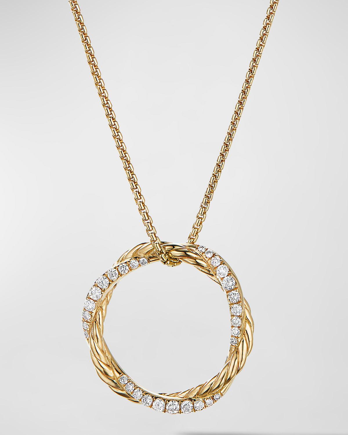 David Yurman 18K Yellow Gold Petite Infinity Pendant Necklace with Diamonds, 17 Product Image