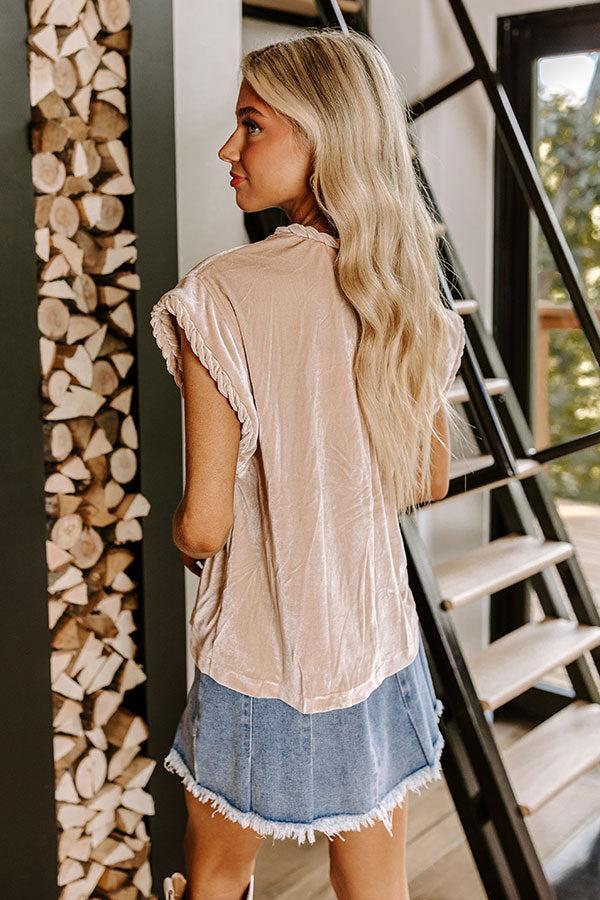 Feeling Glam Velvet Shift Top in Champagne Product Image