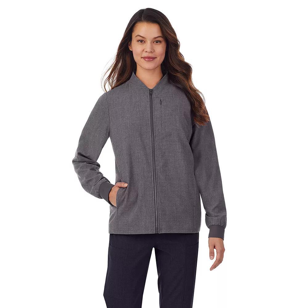 Women's Cuddl Duds® Scrubs 5-Pocket Lined Jacket, Size: XL, Grey Heather Gray Product Image
