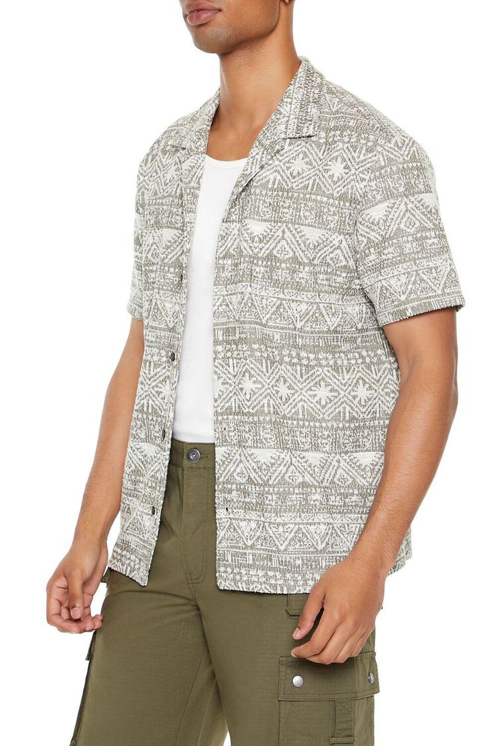 Geo Print Cuban-Collar Shirt | Forever 21 Product Image