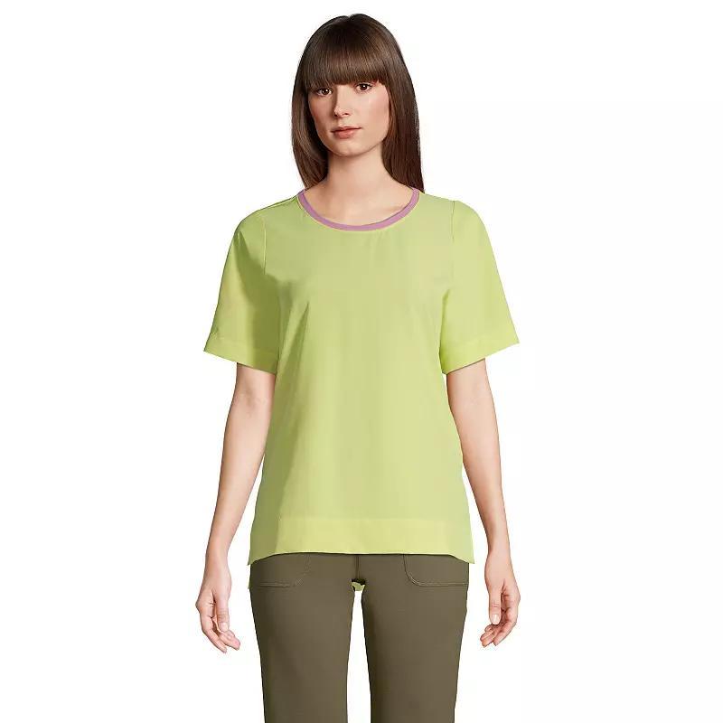 Women's Lands' End 365 Commuter Elbow-Sleeve Tunic Top, Size: Small, Yellow Lime Product Image