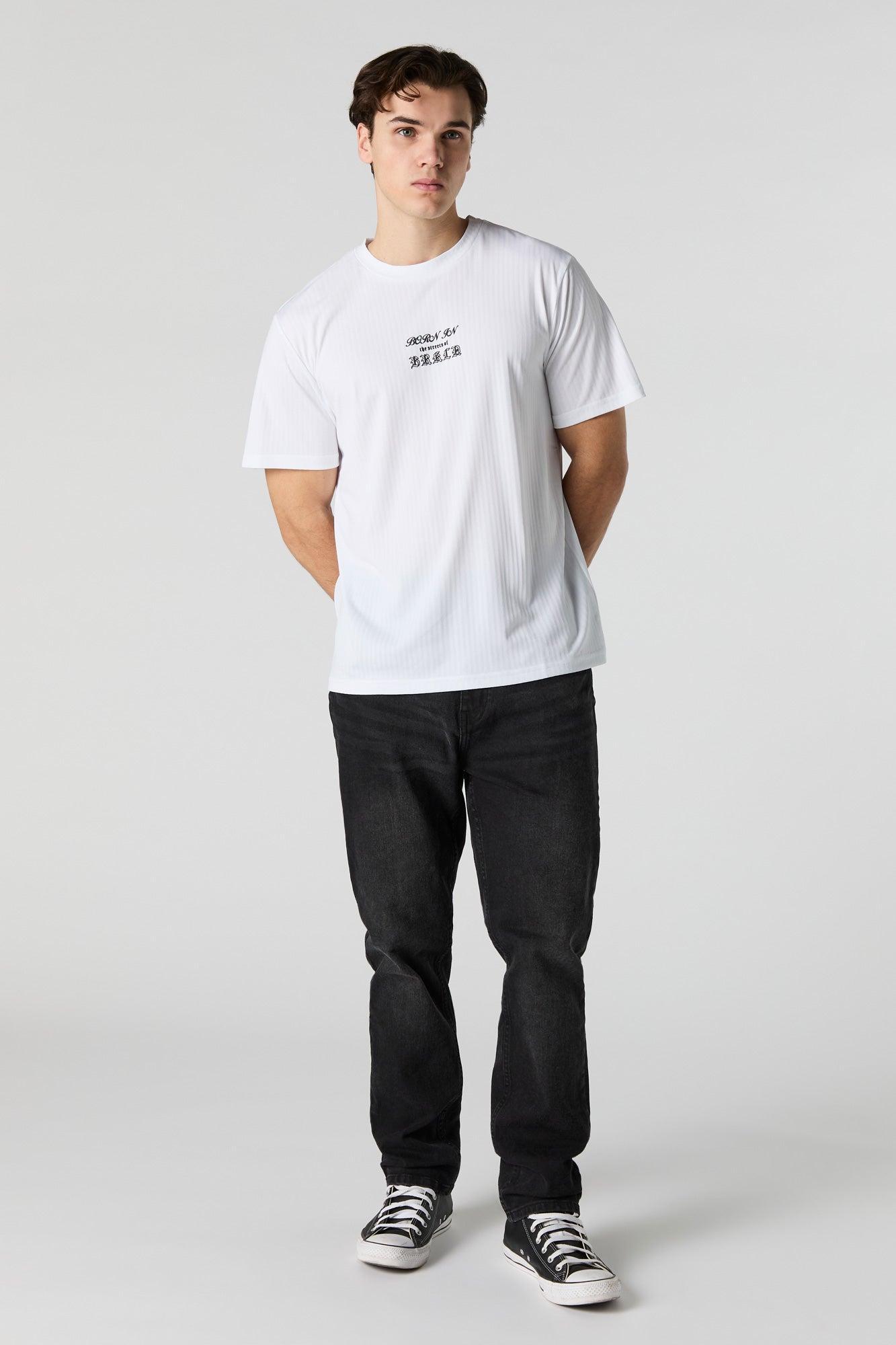 Brooklyn New York Graphic Textured T-Shirt Male Product Image