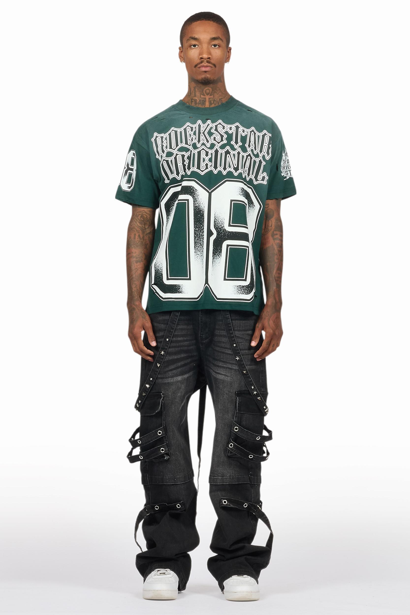 Nealon Black Baggy Cargo Fit Jean Male Product Image