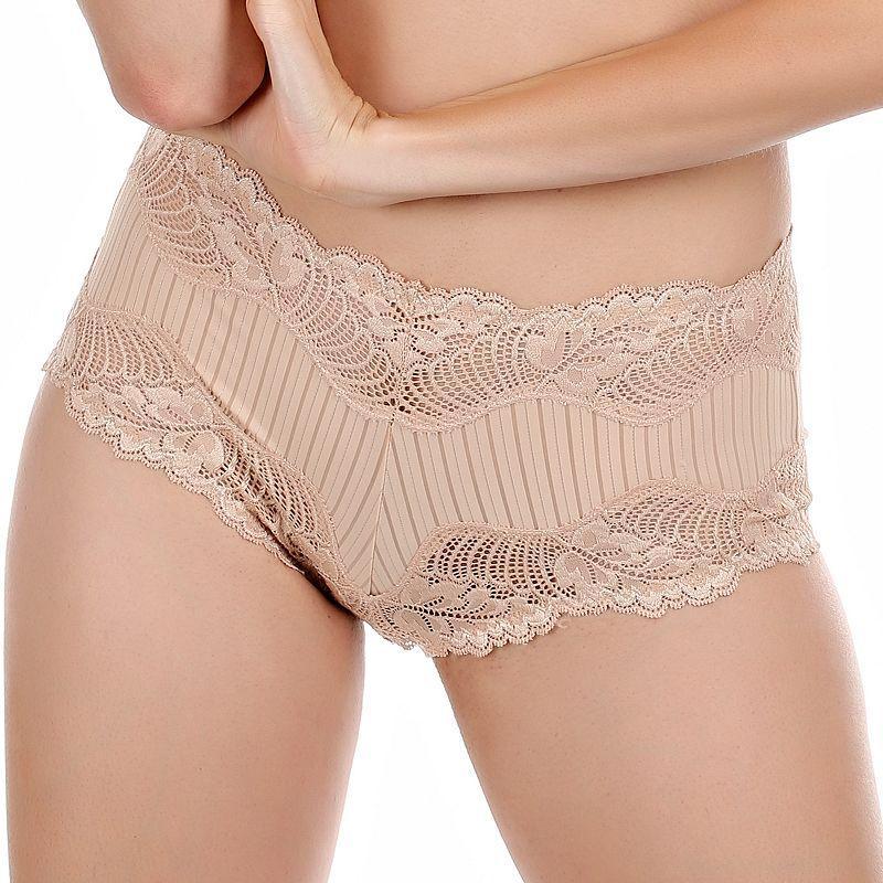 Paramour by Felina Stripe Delight Hipster 735353, Women's, Size: Medium, Pink Product Image