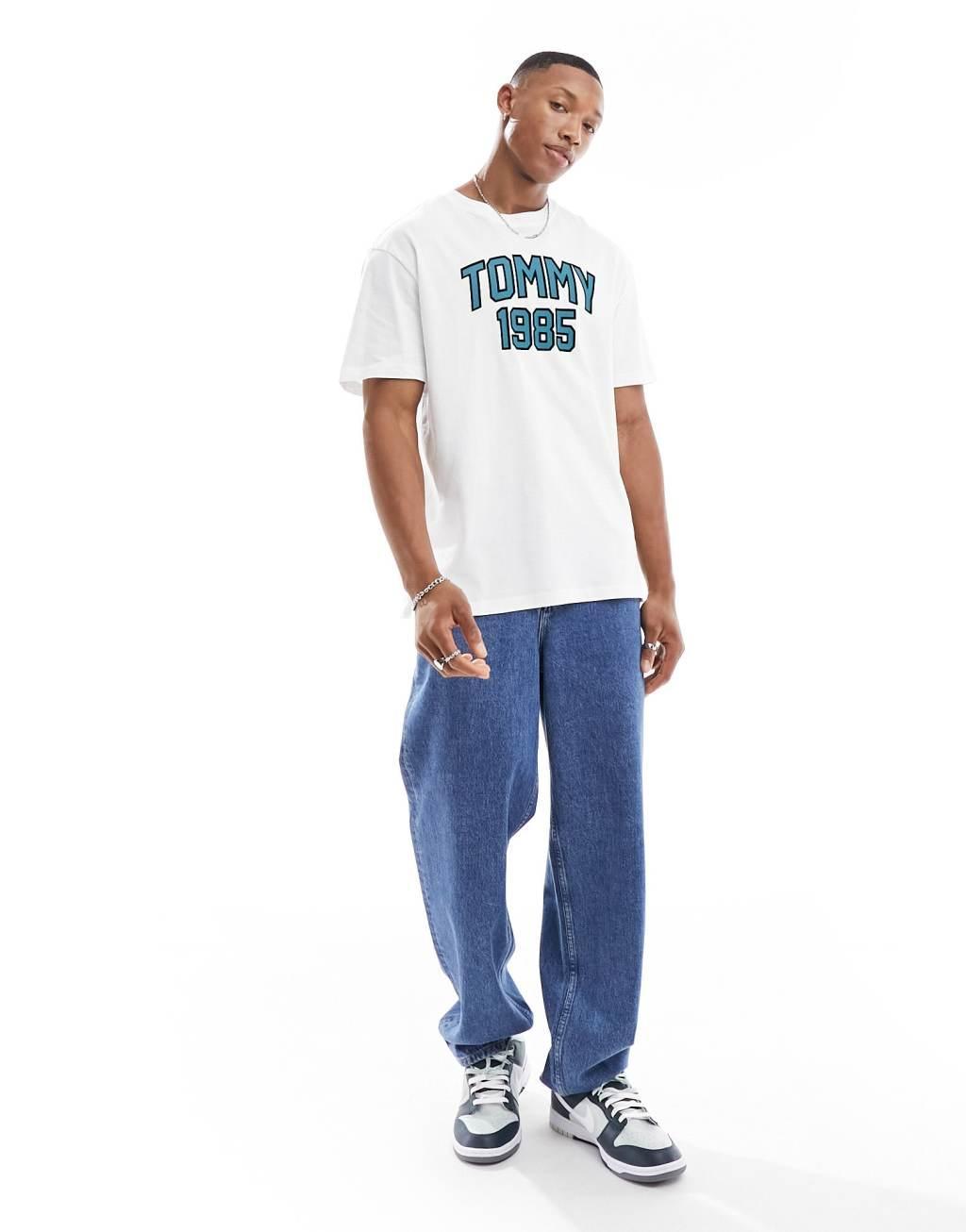 Tommy Jeans regular varsity sport t-shirt in white Product Image
