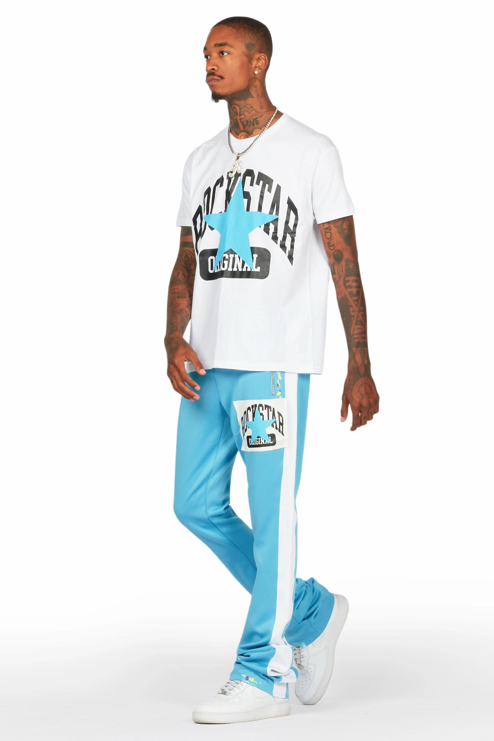 Dash White/Blue T-Shirt/Super Stacked Flare Track Set Male Product Image