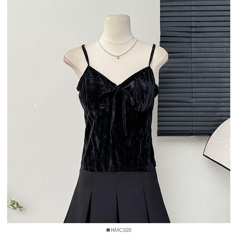 Velvet V-Neck Camisole Top Product Image