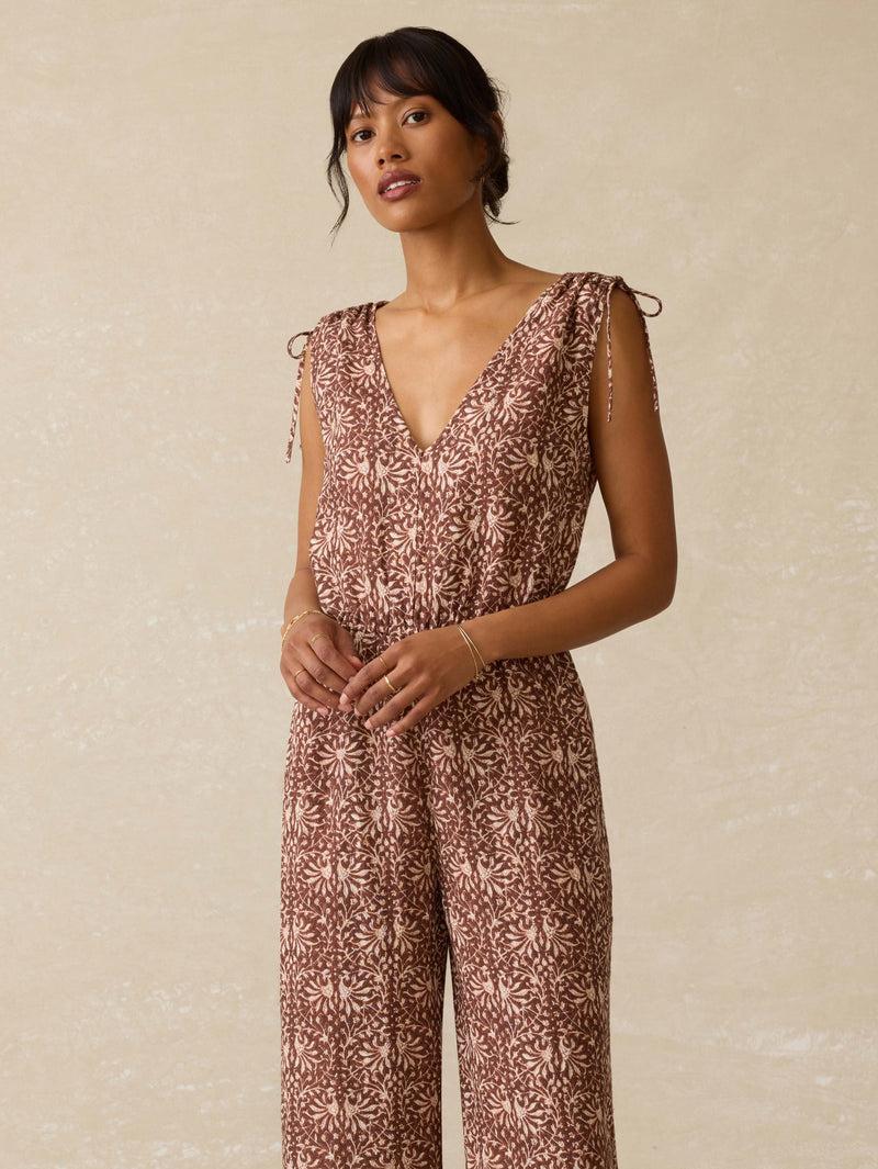 Jules Linen Jumpsuit - Sausalito Sunset Product Image