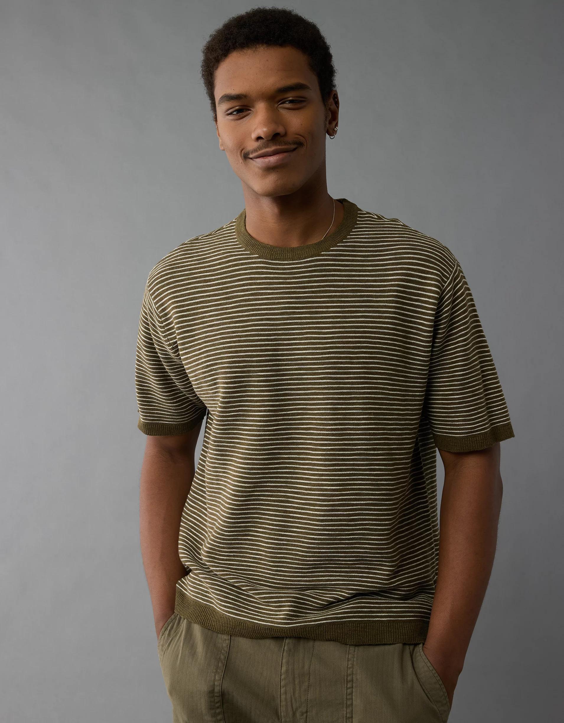 AE Striped Sweater T-Shirt Product Image