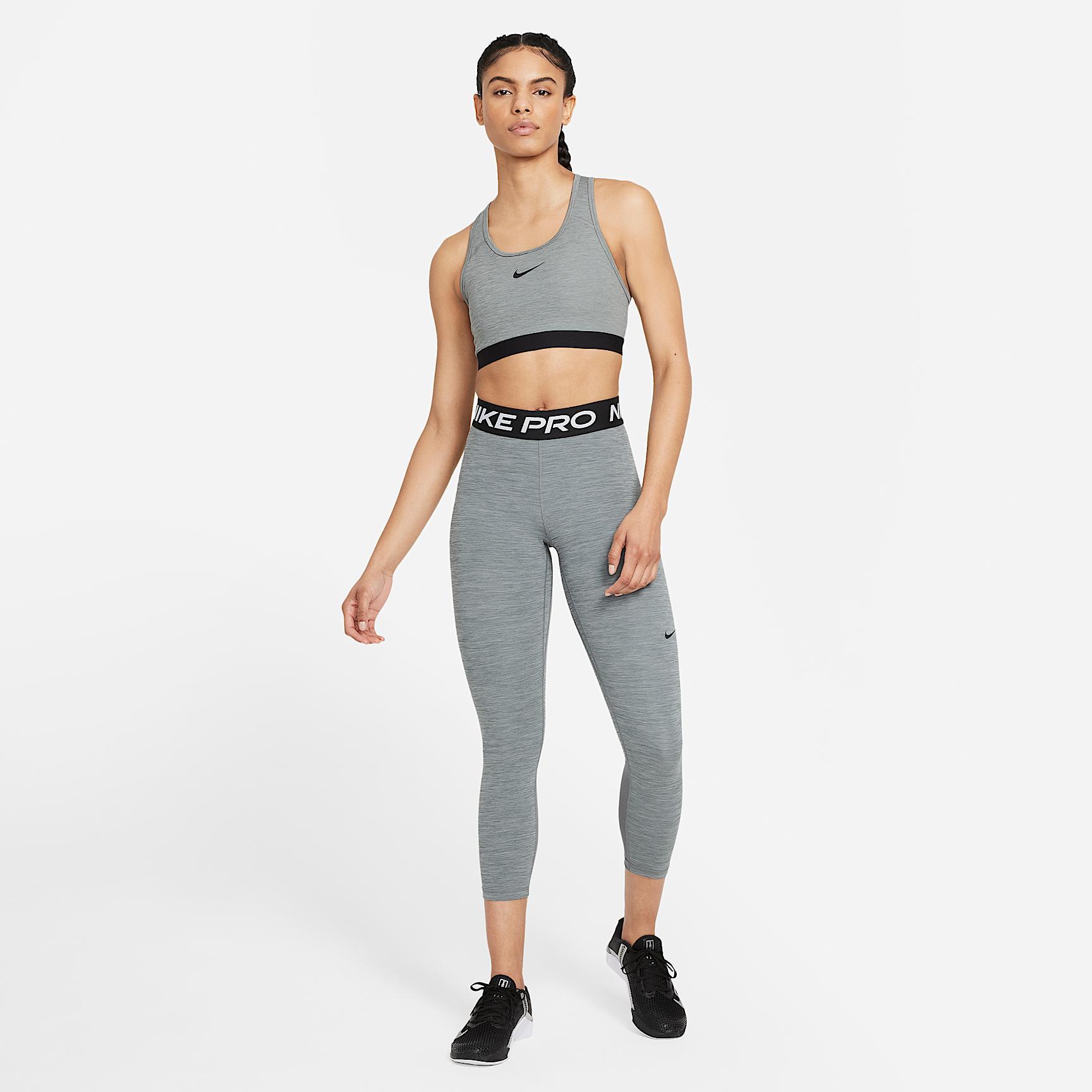 Nike Pro Women's Mid-Rise Crop Mesh-Panel Leggings Product Image