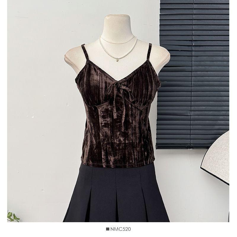 Velvet V-Neck Camisole Top Product Image