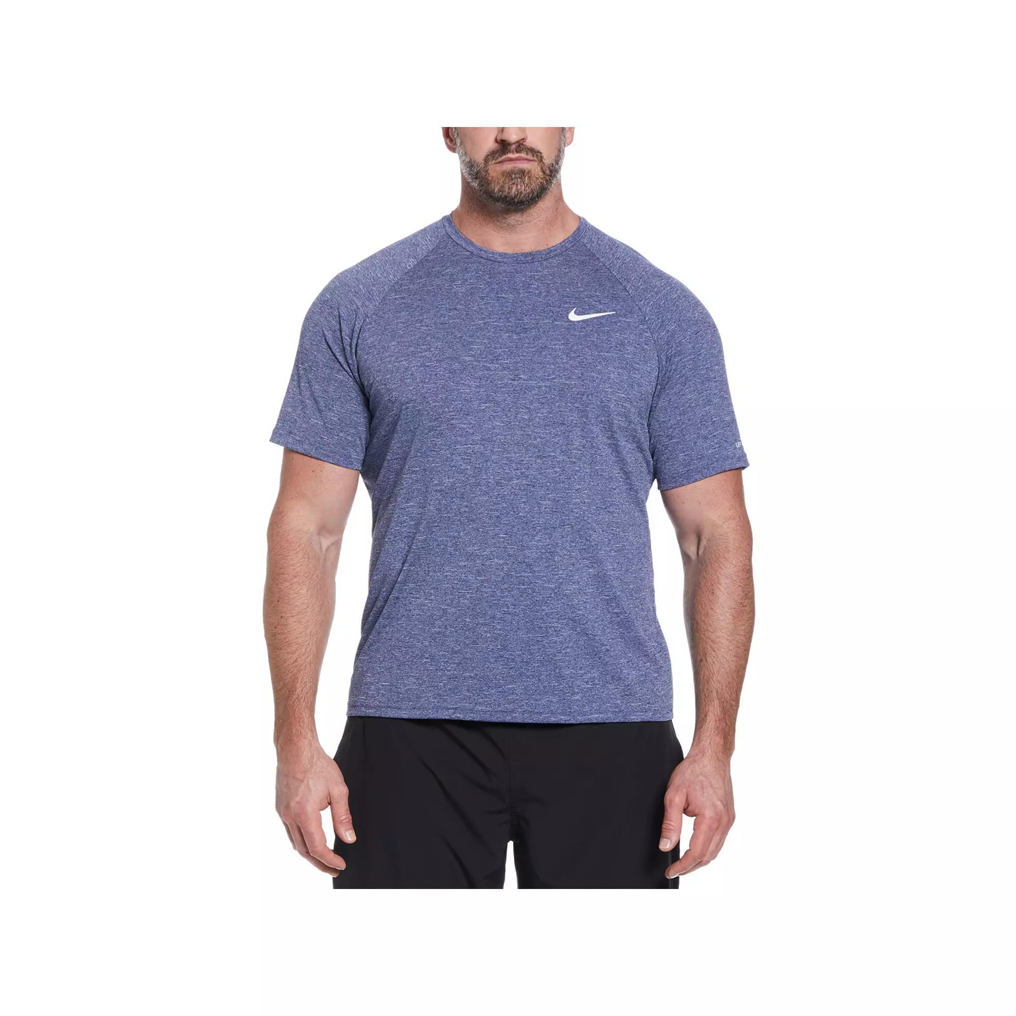 Big & Tall Nike Dri-FIT UPF 40+ Heathered Hydroguard Swim Top, Mens Product Image
