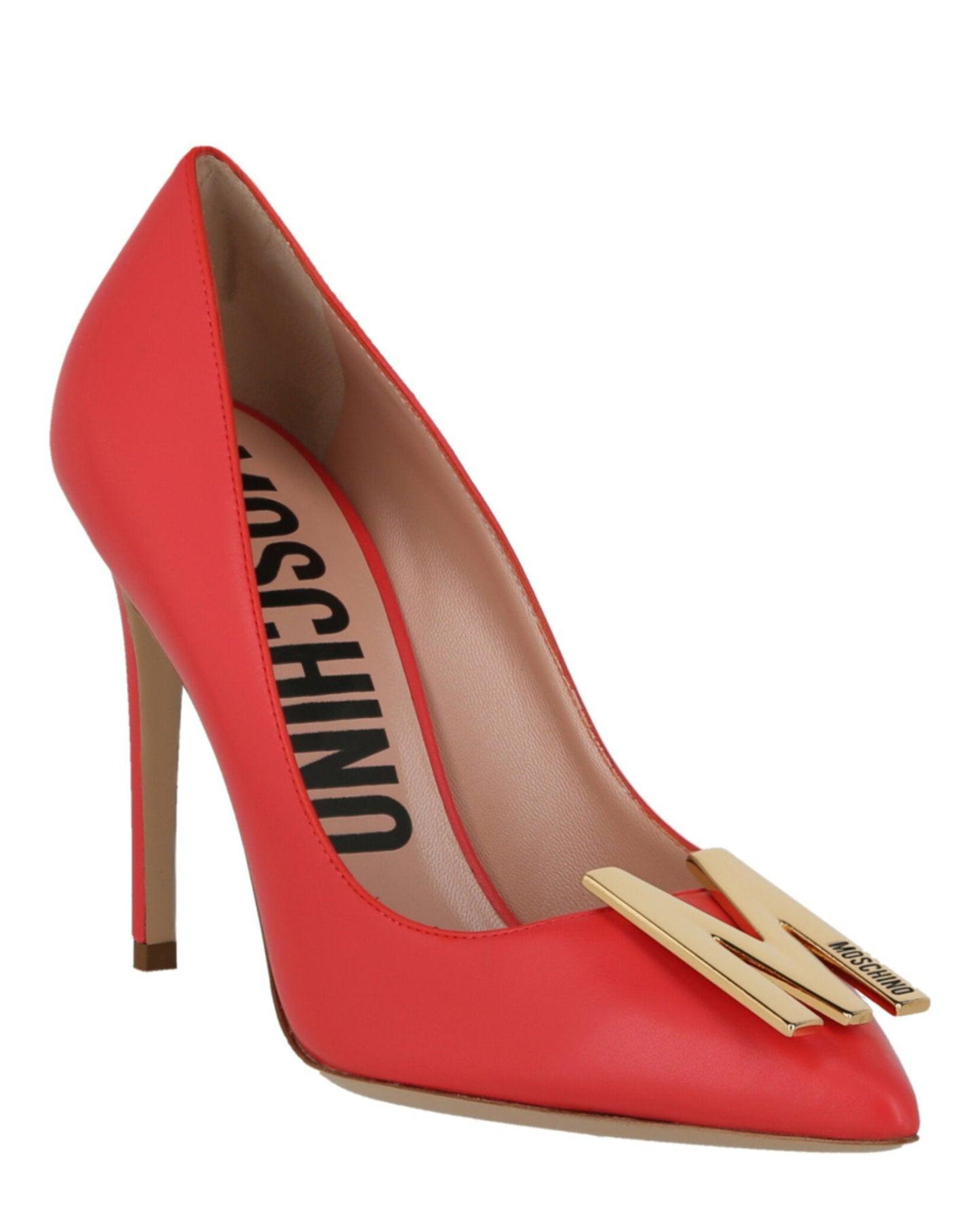Moschino Gold-Tone Logo Pump Product Image