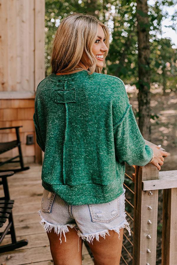 Cozy Daydream Ultra Soft Sweater In Green Product Image