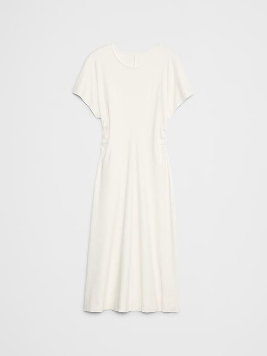 Side Shirred Knit Midi Dress Product Image