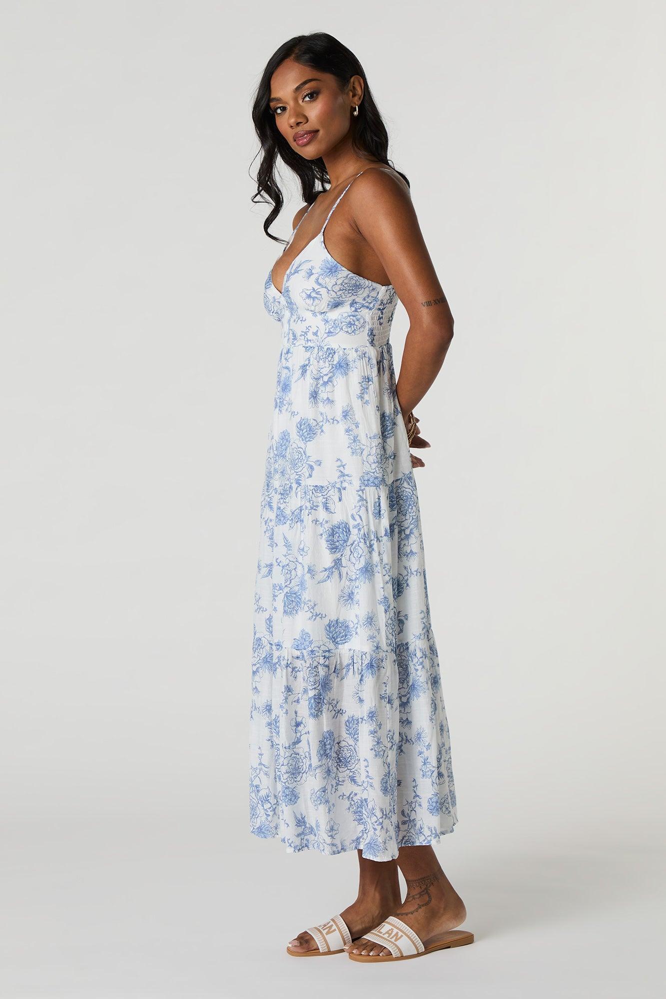 Button Front Tiered Midi Dress Female Product Image