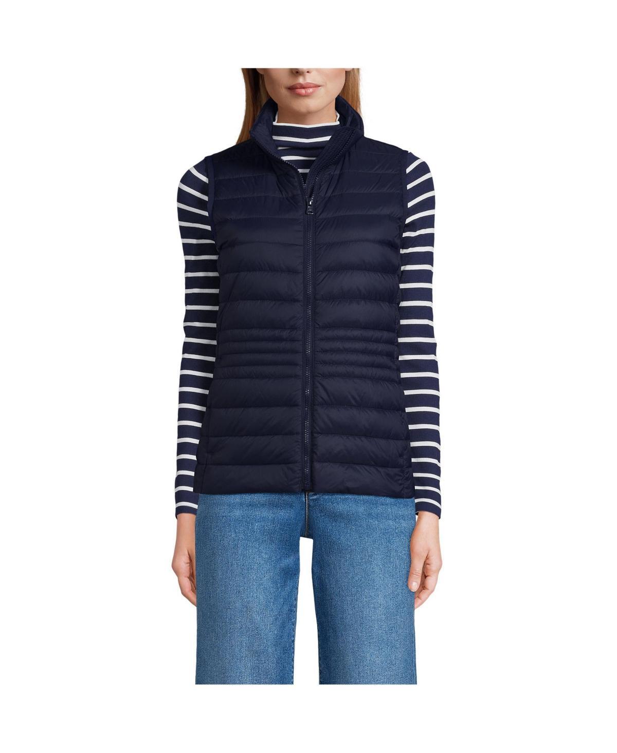 Women's Lands' End Wanderweight Packable Down Vest, Size: Small, Deep  Blue Product Image