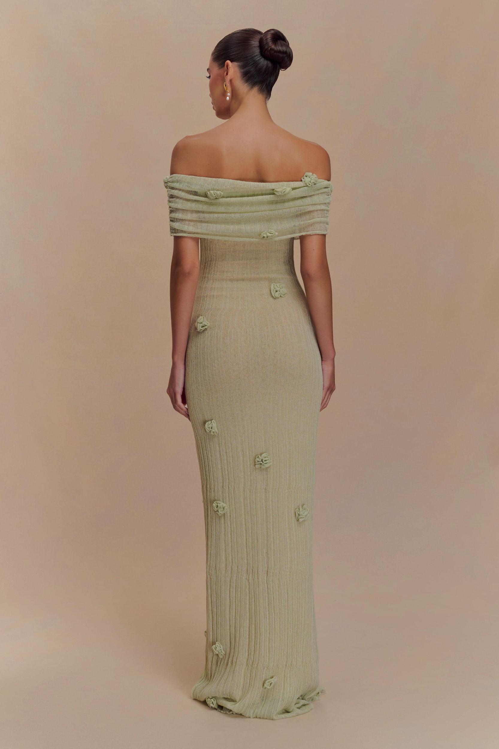 Brynn Orchid Knit Maxi Dress - Pastel Green Product Image