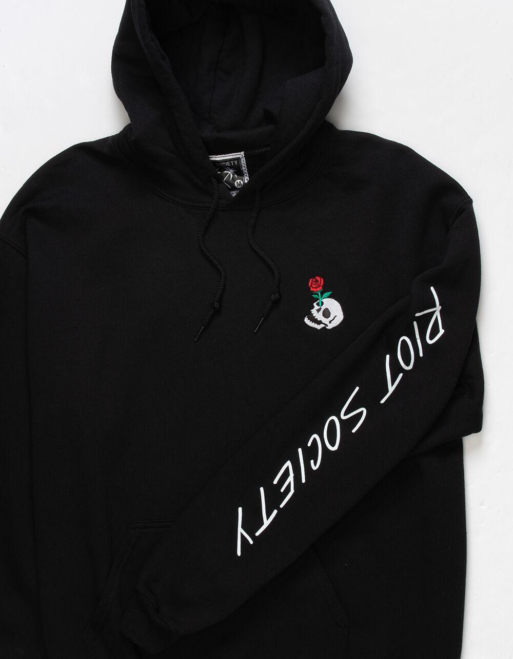 RIOT SOCIETY Skull Rose Mens Fleece Hoodie Product Image