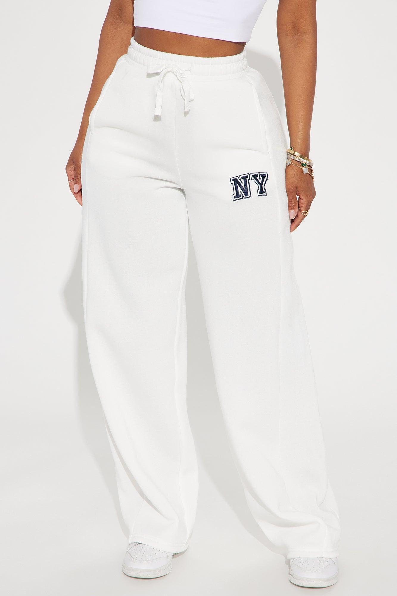 Upper East Side New York Wide Leg Pant - White Product Image
