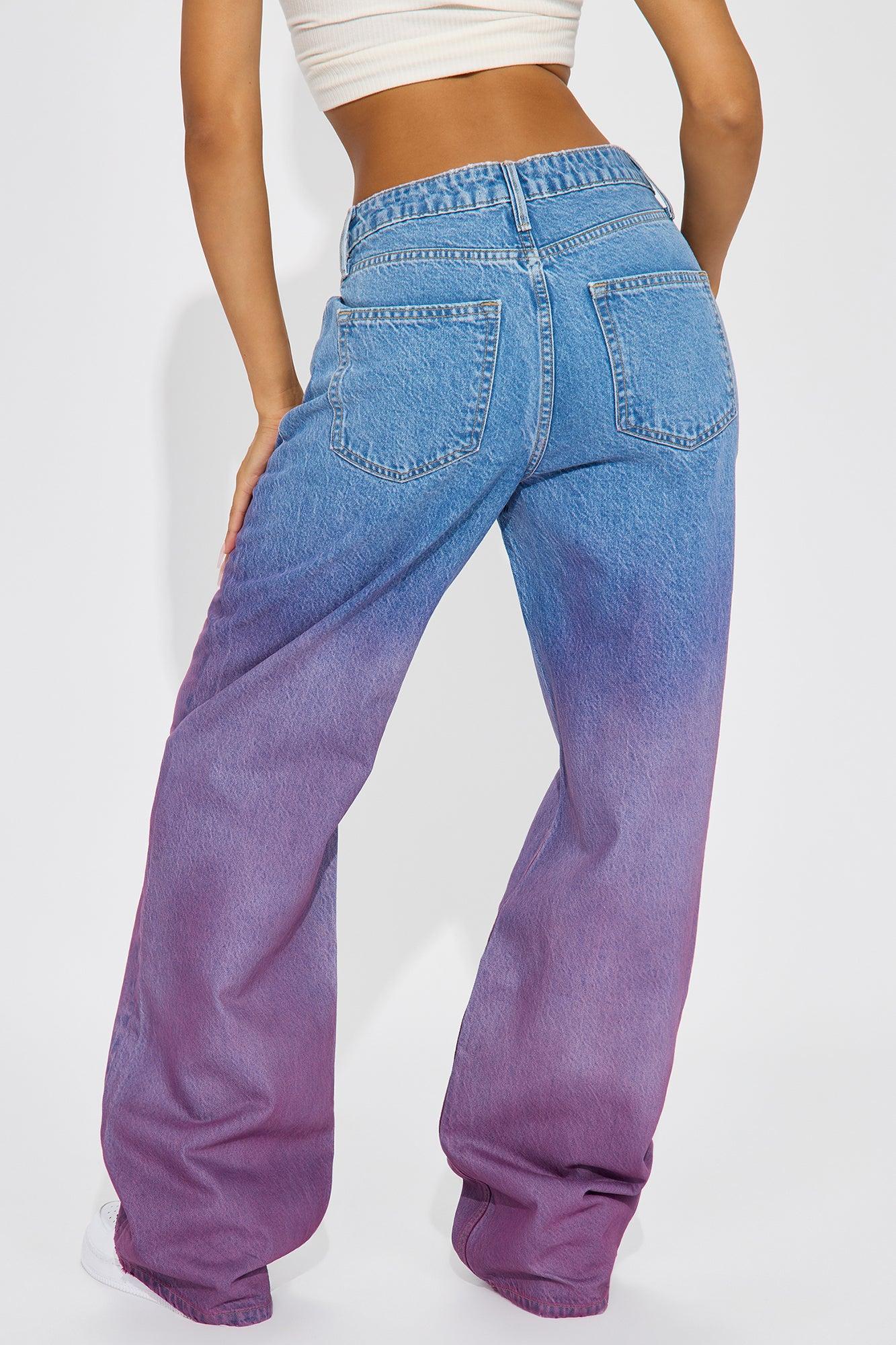 Amala Gradient Straight Leg Jeans - Purple Product Image